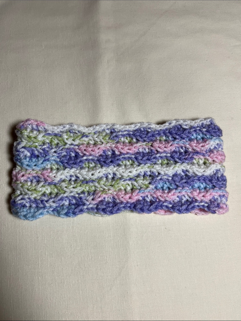 Hand Crafted Kids Crochet Ear-warmer in Purple, Pink, Blue, Green, White